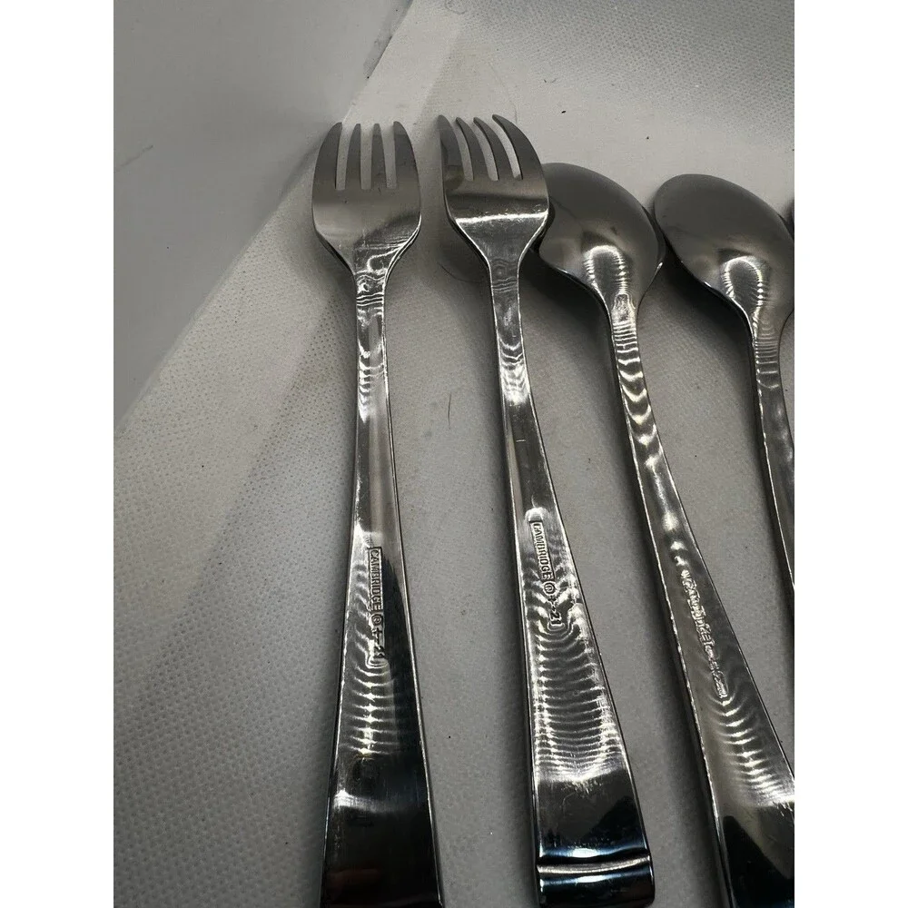 8 piece spoons forks Cambridge  Stainless Flatware Silverware gratitude sand